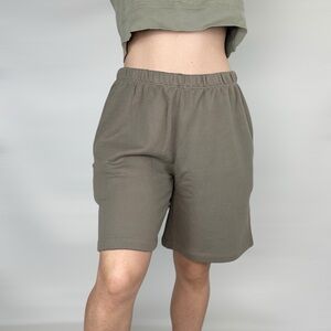 ETERNE NWT Terry Boyfriend Short Relaxed Stretch Loungewear‎ Casual Size XL Clay